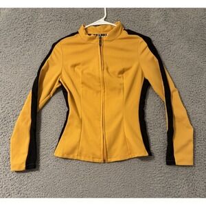 KILL BILL Vol I II Full Zip Women's XS Yellow Black Cosplay Costume Miramax